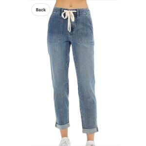 Judy Blue Pull On High Waist Drawstring Jogger Jeans Lightwash JB88496 13/30